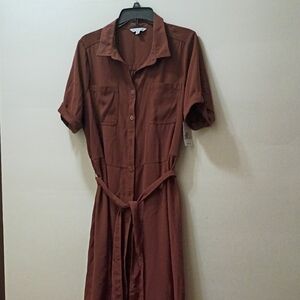 NWT Ophelia Roe  I Brown Shirt Dress